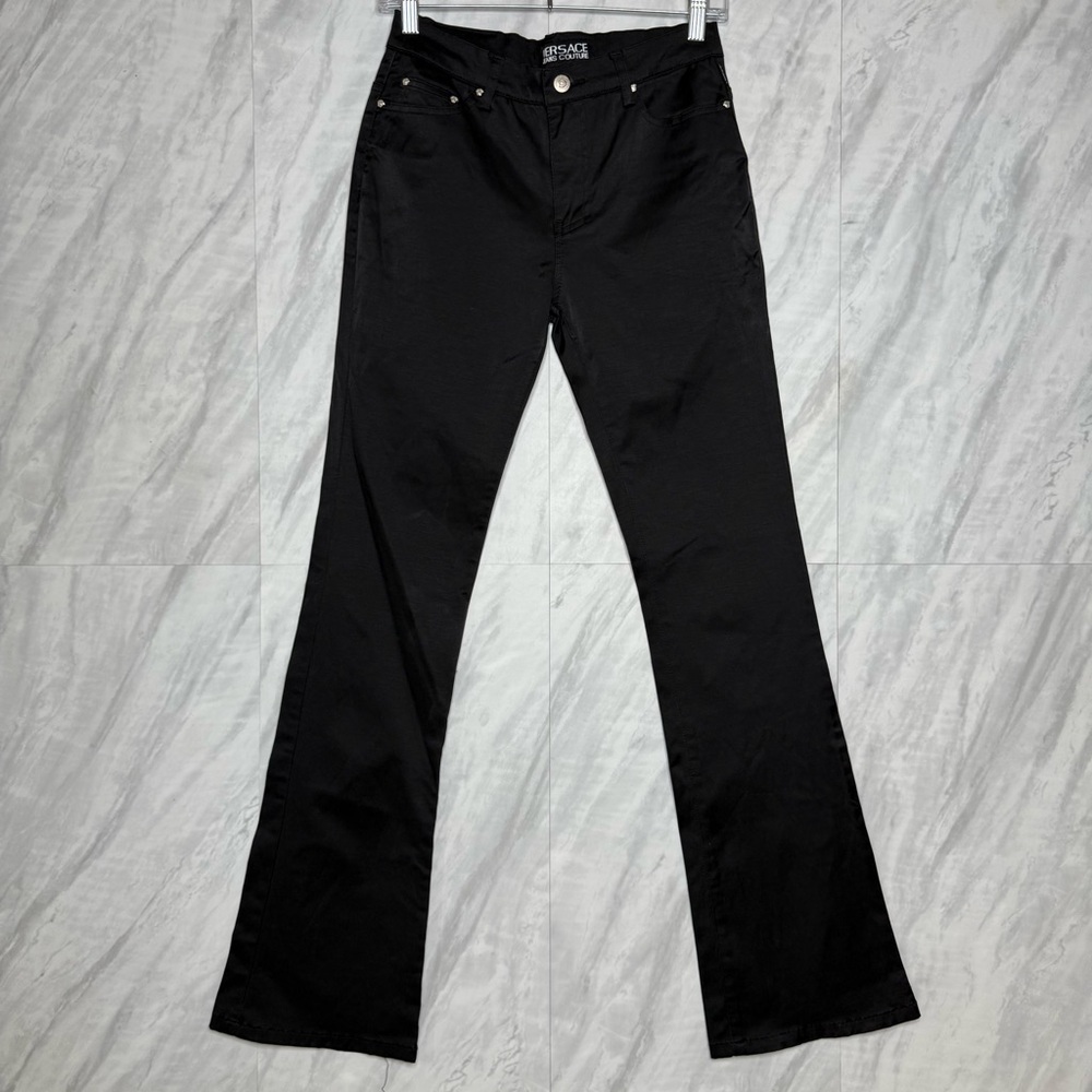 Versace Black Flare Wide Leg Jeans